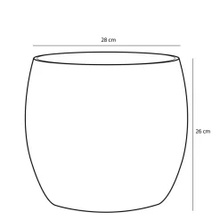 Mica Decorations Bloempot - lichtgrijs - keramiek - 28 x 26 cm