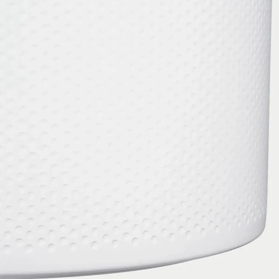 Mica Decorations Bloempot - wit relief keramiek - 17 x19 cm