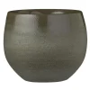 Mica Decorations Bloempot - donkergroen - keramiek - 16 x 13 cm