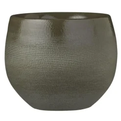Mica Decorations Bloempot - donkergroen - keramiek - 16 x 13 cm