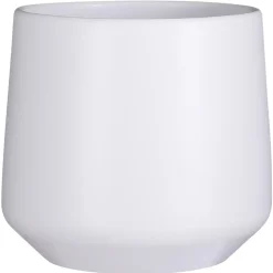 Mica Decorations Bloempot - wit - mat - keramiek - H26/D28 cm