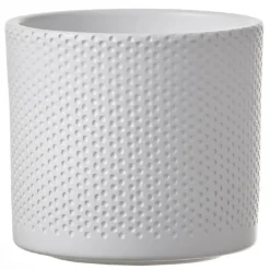 Mica Decorations Bloempot - wit - keramiek - D14 x H13 cm