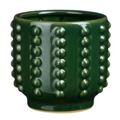 Mica Decorations Bloempot - boaz - gebobbeld - groen - 16 x 18 cm
