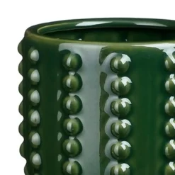 Mica Decorations Bloempot - boaz - gebobbeld - groen - 16 x 18 cm