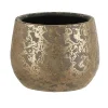 Mica Decorations Bloempot - goudkleurig - keramiek - 16 x 13 cm