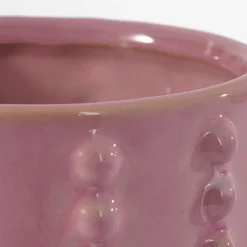 Mica Decorations Bloempot Boaz - gebobbeld - roze - 13 x 14 cm