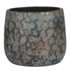 Mica Decorations Bloempot - koperkleurig - keramiek - 25 x 20 cm