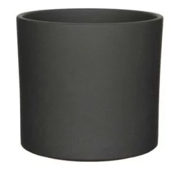 Mica Decorations Bloempot - donkergrijs - mat - keramiek - 23 x 21 cm