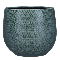Mica Decorations Bloempot - midnight blauw - keramiek - 25 x 20 cm