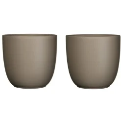 Mica Decorations Bloempot - taupe - keramiek - D12 x H11 cm