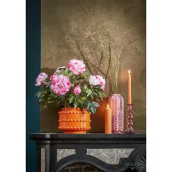 Mica Decorations Boaz Vaas - H30 x Ø11 cm - Keramiek - Roze