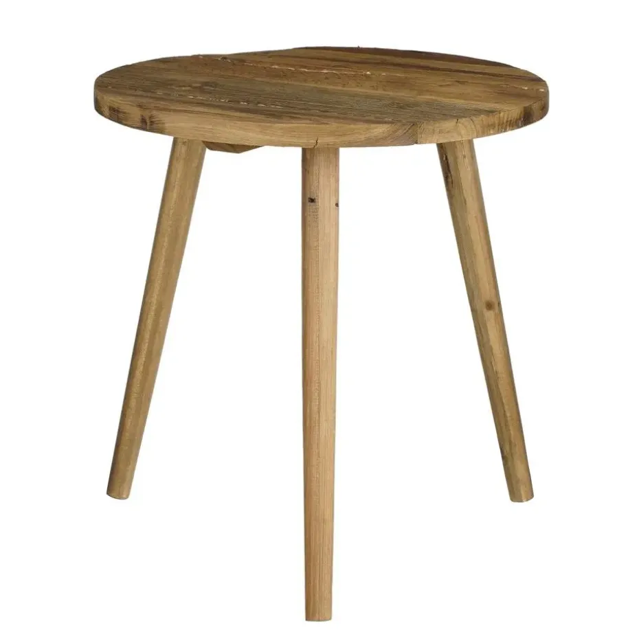 Mica Decorations Bold Bijzettafel - Ø40 cm - Gerecycled Hout - Bruin