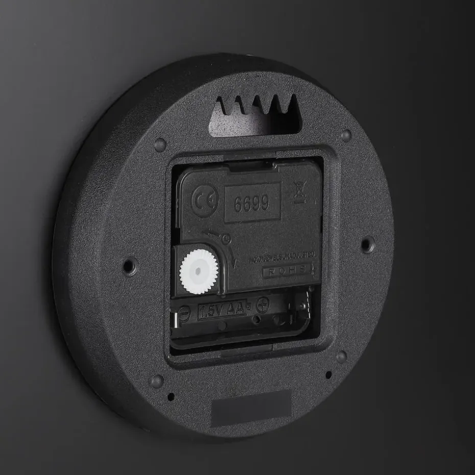 Mica Decorations Brixen Wandklok - Ø35,5 cm - Zwart