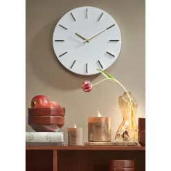 Mica Decorations Brixen Wandklok - Ø35,5 cm - Wit