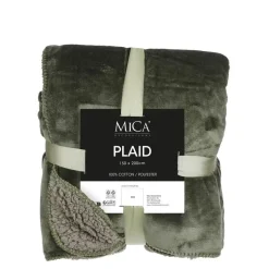 Mica Decorations Bronte Fleece Plaid - L200 x B150 cm - Donkergroen