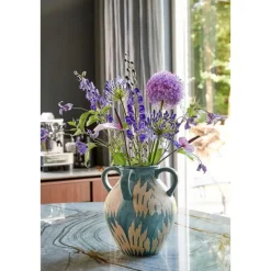 Mica Decorations Caldo Vaas - L28 x B28 x H36 cm - Donkerblauw