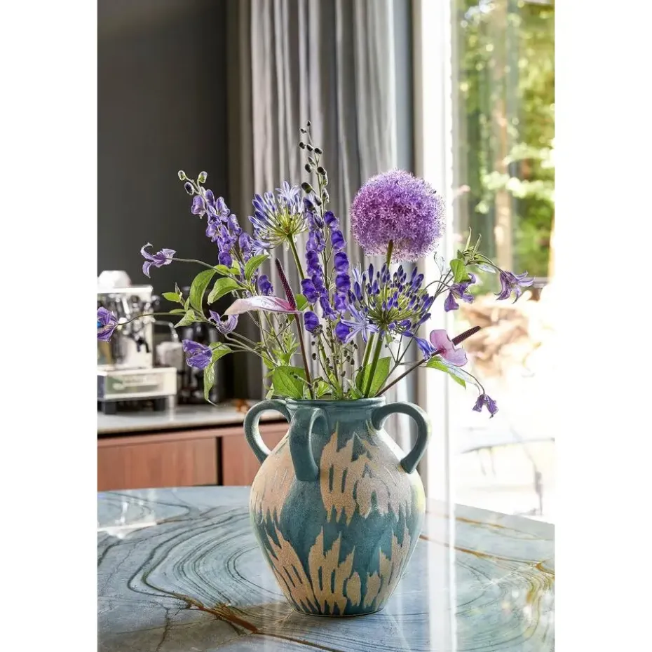 Mica Decorations Caldo Vaas - L28 x B28 x H36 cm - Donkerblauw