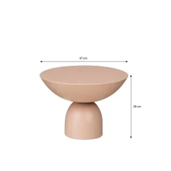 Mica Decorations Celise Bijzettafel - H28 x Ø47 cm - Metaal - Roze
