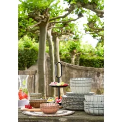 Mica Decorations Corfu Dinerbord - H2,5 x Ø26,5 cm - Keramiek - Grijs