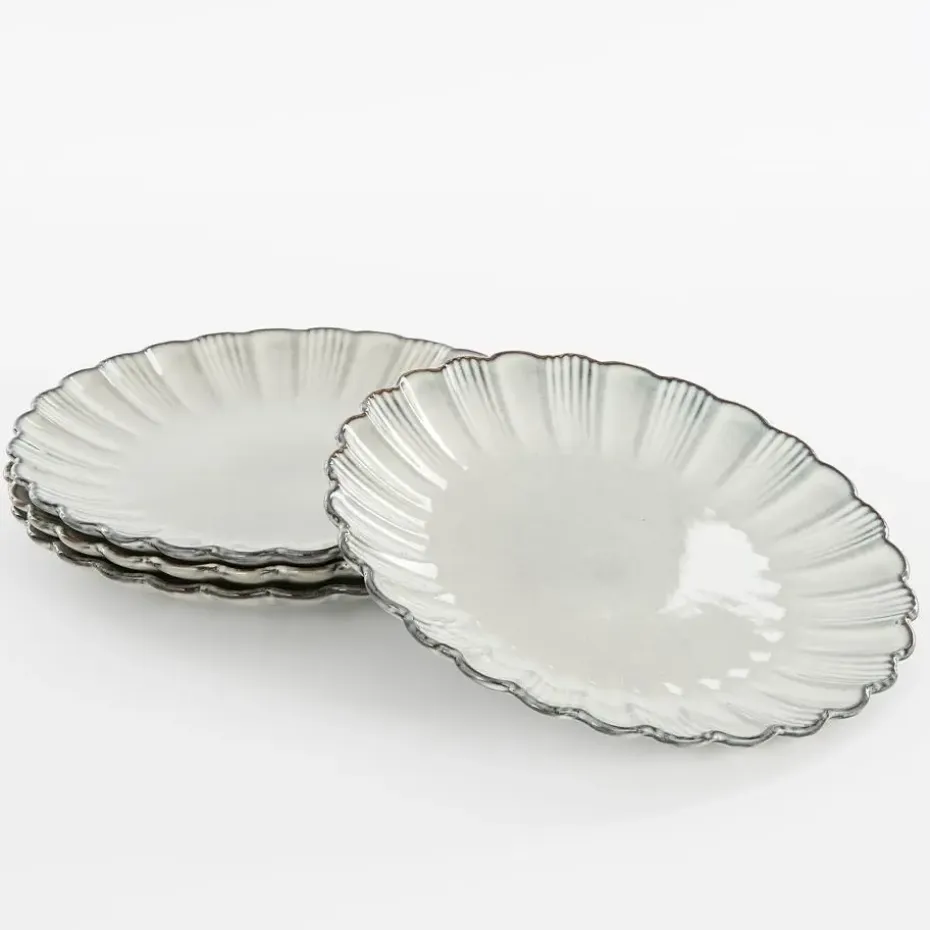 Mica Decorations Corfu Dinerbord - H2,5 x Ø26,5 cm - Keramiek - Grijs