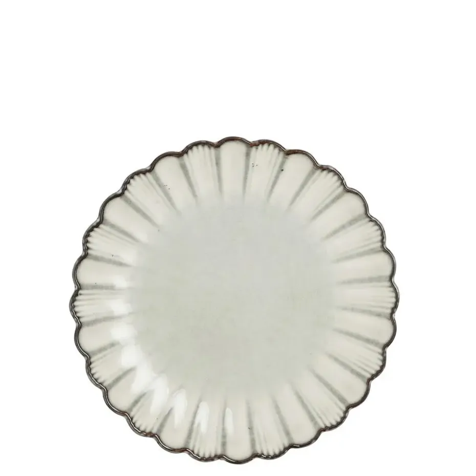 Mica Decorations Corfu Ontbijtbord - H2,5 x Ø21 cm - Keramiek - Grijs