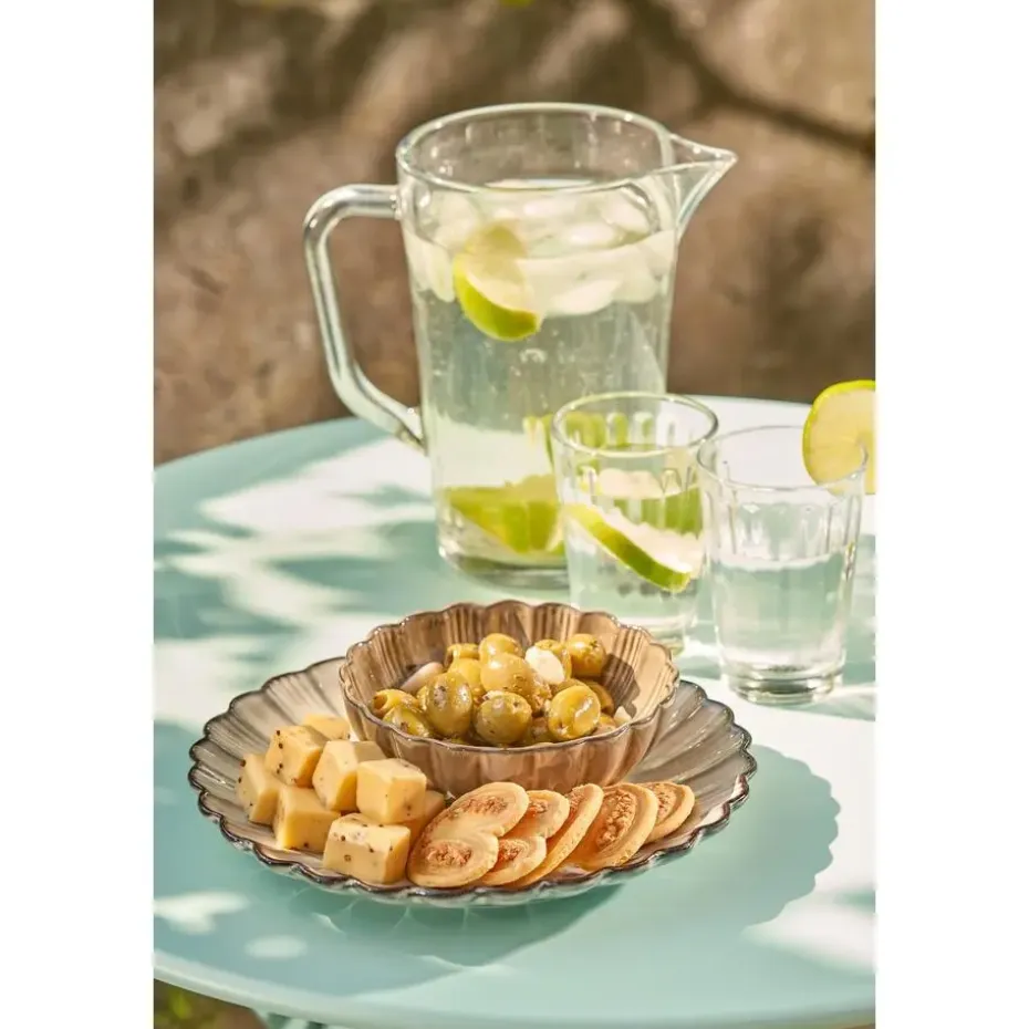 Mica Decorations Corfu Ontbijtbord - H2,5 x Ø21 cm - Keramiek - Grijs