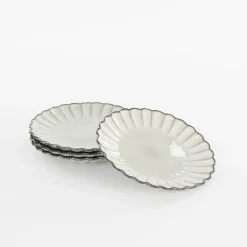 Mica Decorations Corfu Ontbijtbord - H2,5 x Ø21 cm - Keramiek - Grijs