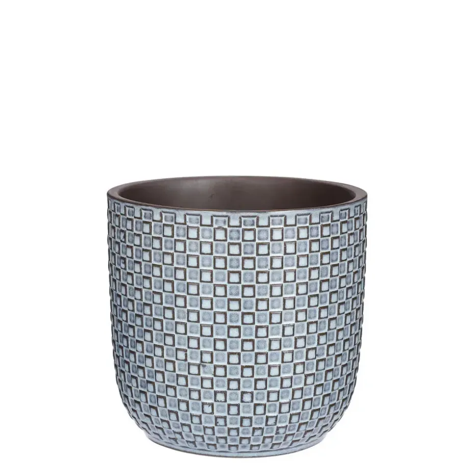 Mica Decorations Daan Bloempot - H17,5 x Ø19 cm - Blauw