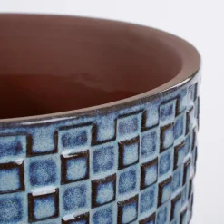 Mica Decorations Daan Bloempot - H17,5 x Ø19 cm - Blauw