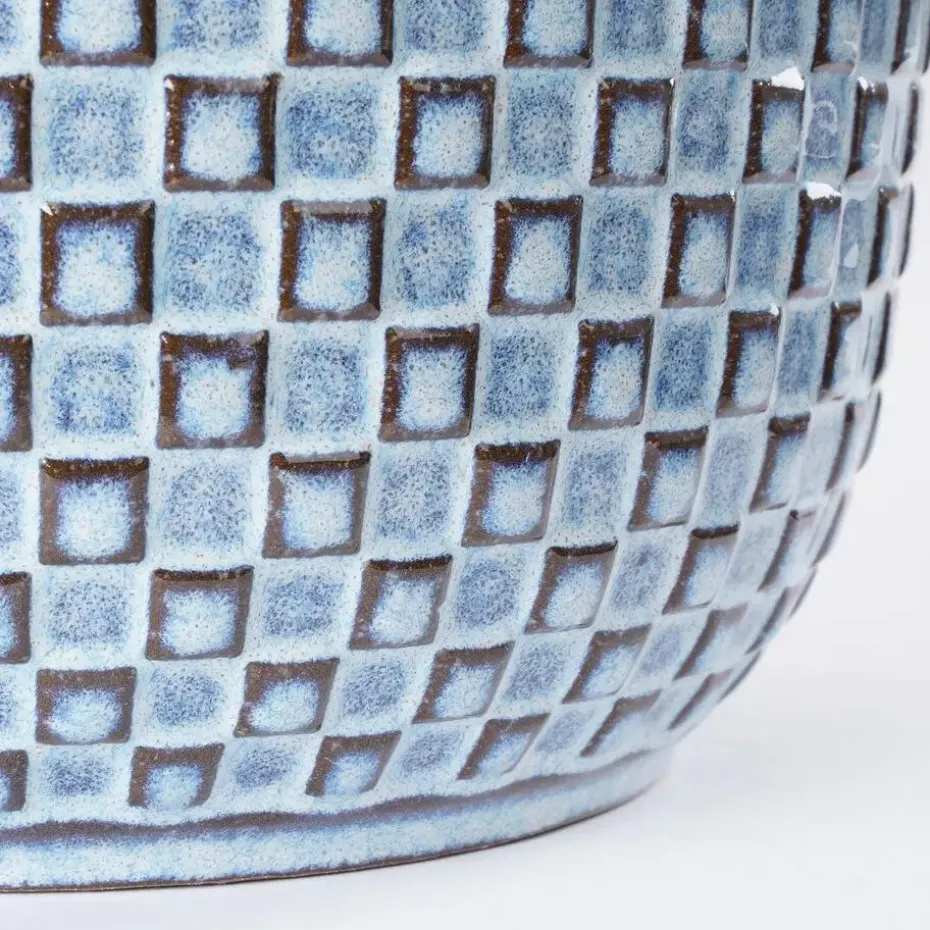 Mica Decorations Daan Bloempot - H17,5 x Ø19 cm - Blauw