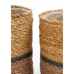 Mica Decorations Damian Plantenmand - Set van 2 - Ø20 cm - Zeegras