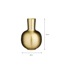 Mica Decorations Dara Vaas - H42 x Ø28 cm - Metaal - Goud