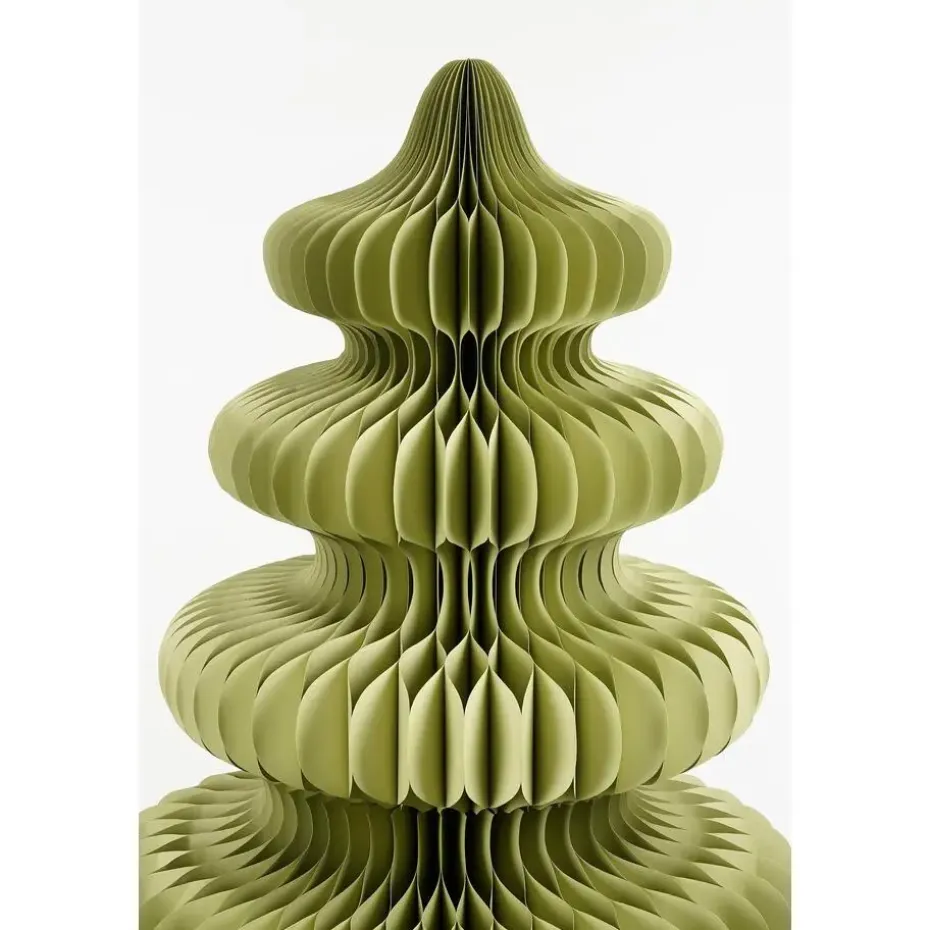 Mica Decorations Decoratie Kerstboom - H212 x Ø148 cm - Papier - Groen