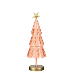 Mica Decorations Decoratie Kerstboom - H40 x Ø13 cm - IJzer - Roze