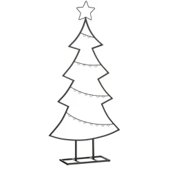 Mica Decorations Decoratie Kerstboom - L50 x B15 x H105 cm - IJzer - Zwart