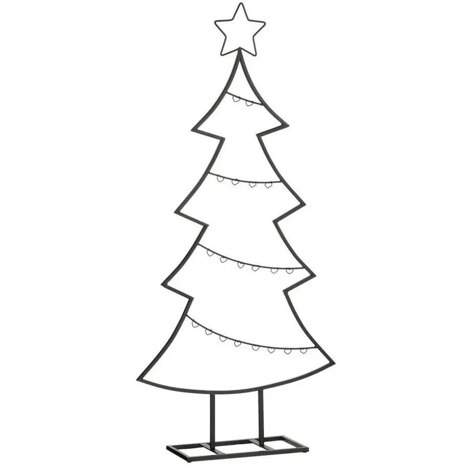 Mica Decorations Decoratie Kerstboom - L50 x B15 x H105 cm - IJzer - Zwart
