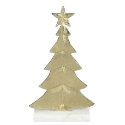 Mica Decorations Decoratie Kerstboom - L18 x B7 x H32 cm - Champagne