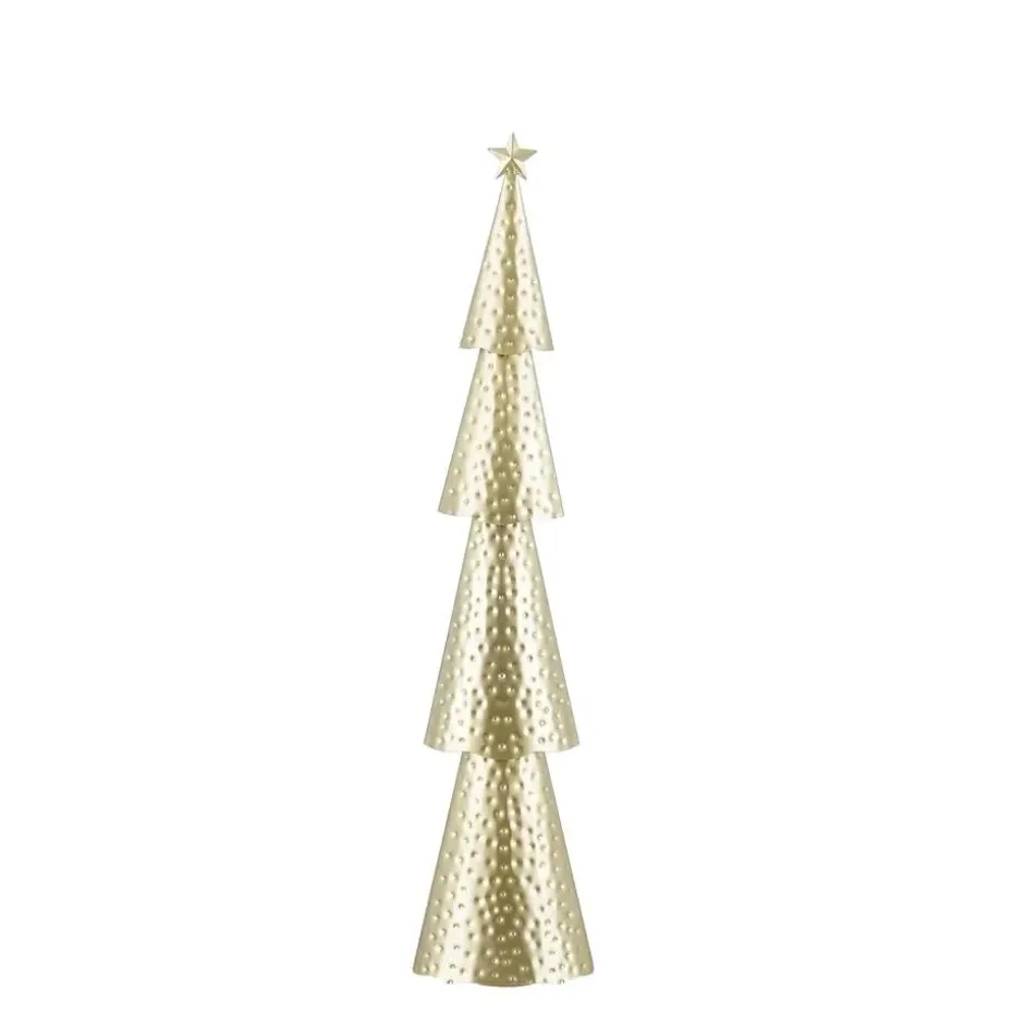 Mica Decorations Decoratie Kerstboom - L15 x B8 x H68 cm - IJzer - Goud