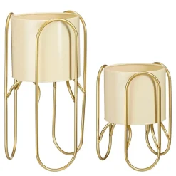 Mica Decorations Donau Bloempot op Standaard - Set van 2 - Metaal