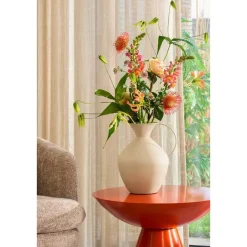 Mica Decorations Gyge Vaas - L26 x B22 x H31 cm - Metaal - Off-white