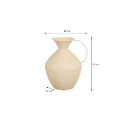 Mica Decorations Gyge Vaas - L26 x B22 x H31 cm - Metaal - Off-white