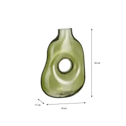 Mica Decorations Jay Vaas - L18,5 x B10,5 x H25 cm - Glas - Lichtgroen