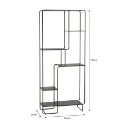 Mica Decorations Jules Open kast - L76 x B30 x H178 cm - Zwart