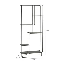Mica Decorations Jules Open kast - L76 x B30 x H178 cm - Zwart