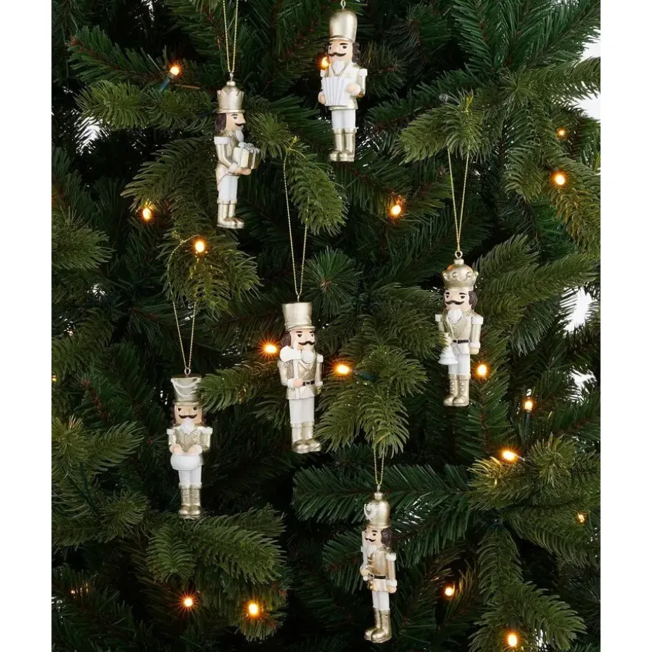 Mica Decorations Kerst Ornament Notenkraker - Set 6 stuks - Goud