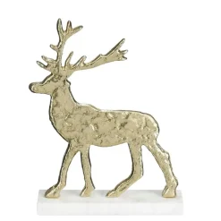 Mica Decorations Kerstdecoratie Hert - L20 x B5 x H27 cm - Champagne