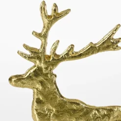 Mica Decorations Kerstdecoratie Hert - L20 x B5 x H27 cm - Champagne