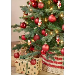 Mica Decorations Kerstornament Notenkraker - 6 Stuks - Polyester – Rood