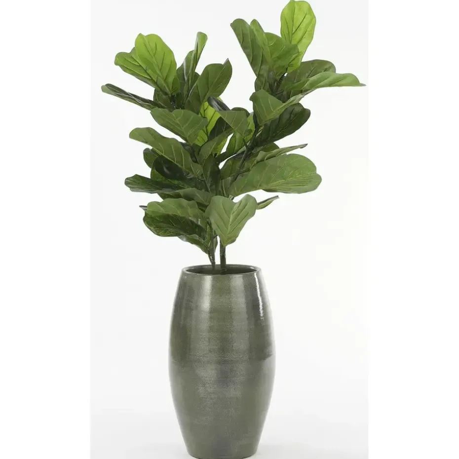 Mica Decorations Lester Vaas - H50 x Ø30 cm - Terracotta - Groen