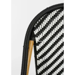 Mica Decorations Mandox Bank - L98 x B60 x H93 cm - Rotan - Zwart, Wit